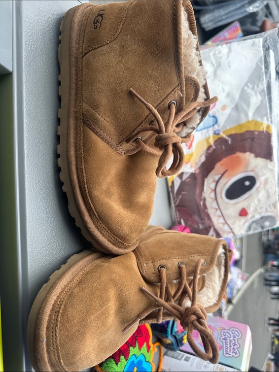 UGG Shoes - UGG Chestnut Brown Suede Lace-Up Shearling Boots